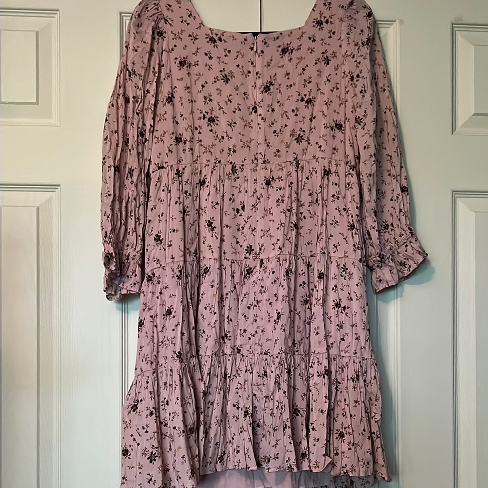 NWT Pink Floral Tiered Midi Dress By Madewell - Picture 4 of 5